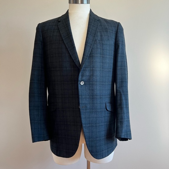 Gold Emblem Plaid Wool Jacket - Picture 2 of 11